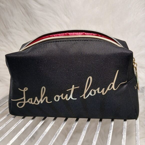 LANCOME PARIS MAKEUP BAG LASH OUT LOUD BLACK W/ GOLD WRITING MEDIUM W/ NO STRAPS - Picture 13 of 13